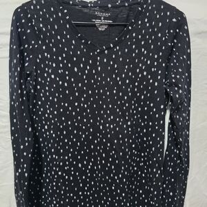 Sonoma Black and White Polka Dot Sweatshirt